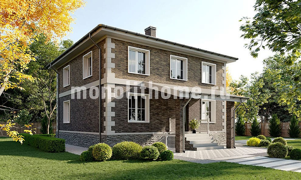 Проект дома из несъемной опалубки Пышма-2 двухэтажный 10х10 – компания ...